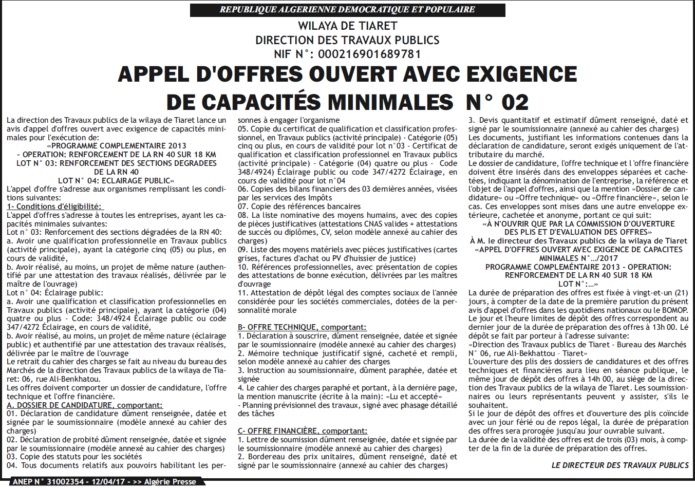 ALGERIE PRESSE