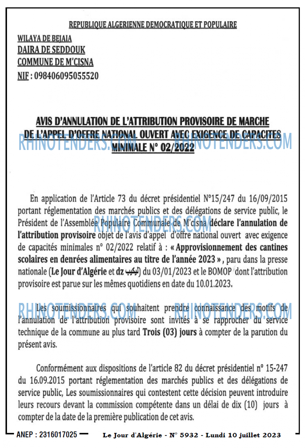 Le Jour d'Algérie