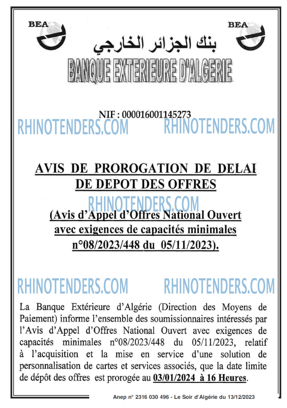 LE SOIR D'ALGERIE