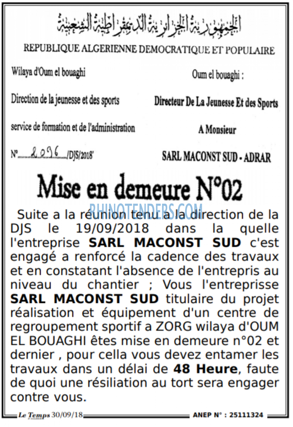 LE TEMPS
