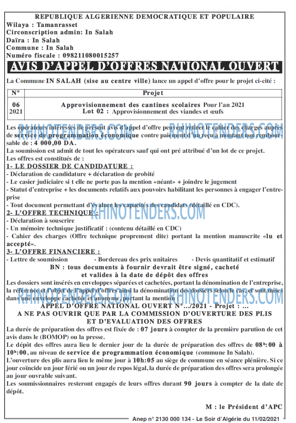 LE SOIR D'ALGERIE