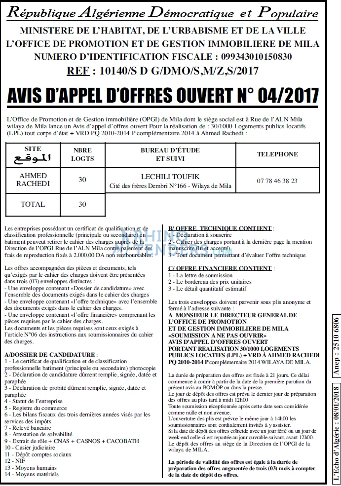 L'ECHO D'ALGERIE