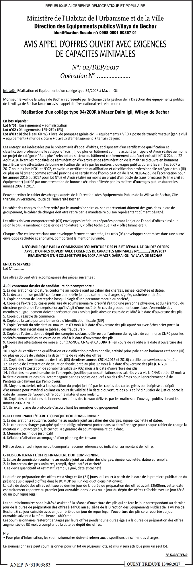ouest TRIBUNE