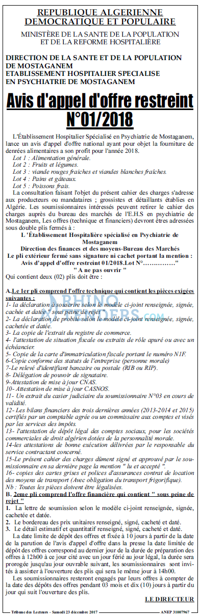 TRIBUNE DES LECTEURS