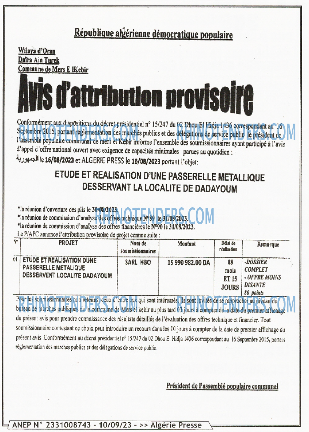 ALGERIE PRESSE