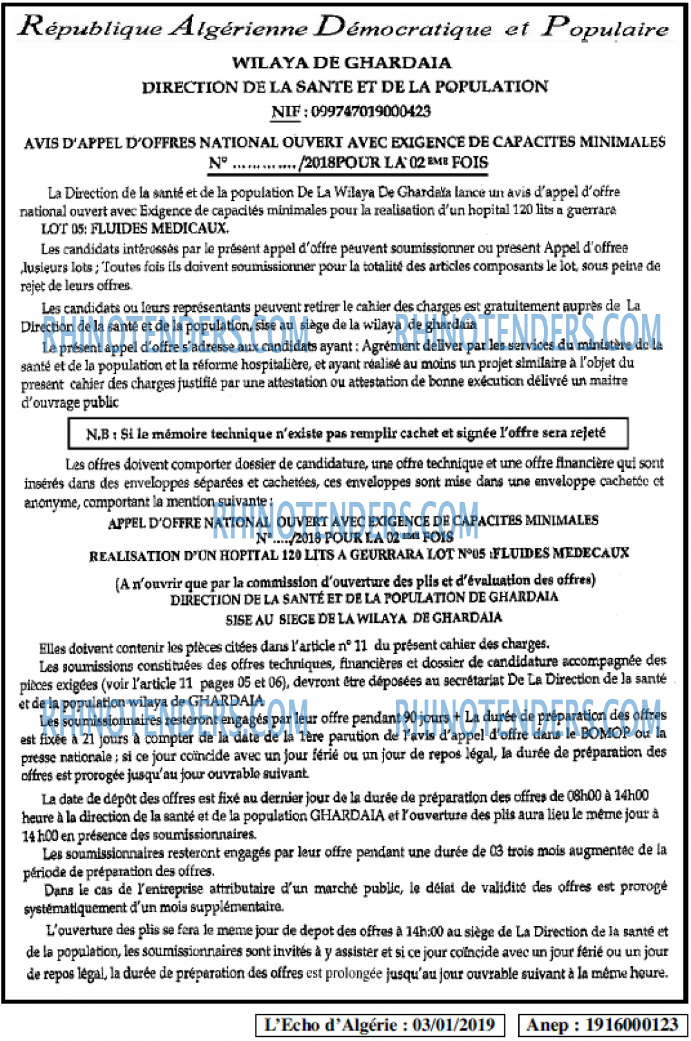 L'ECHO D'ALGERIE