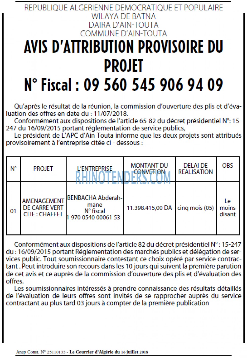Le Courrier d'Algerie