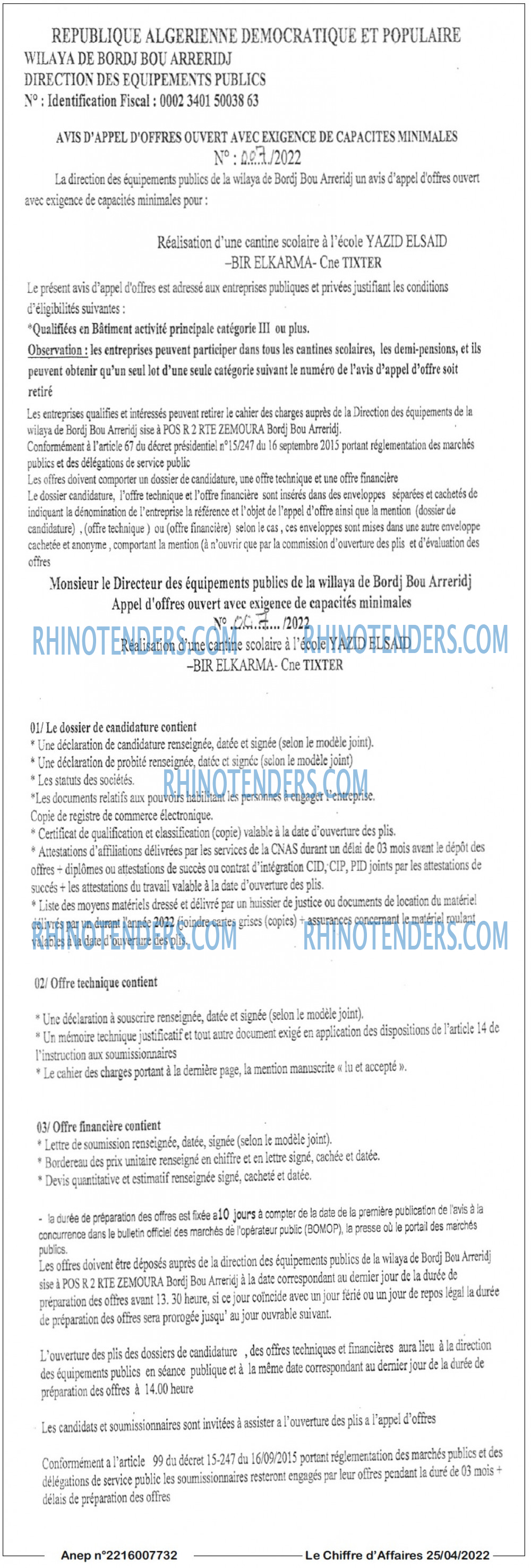 Le Chiffre d'Affaires