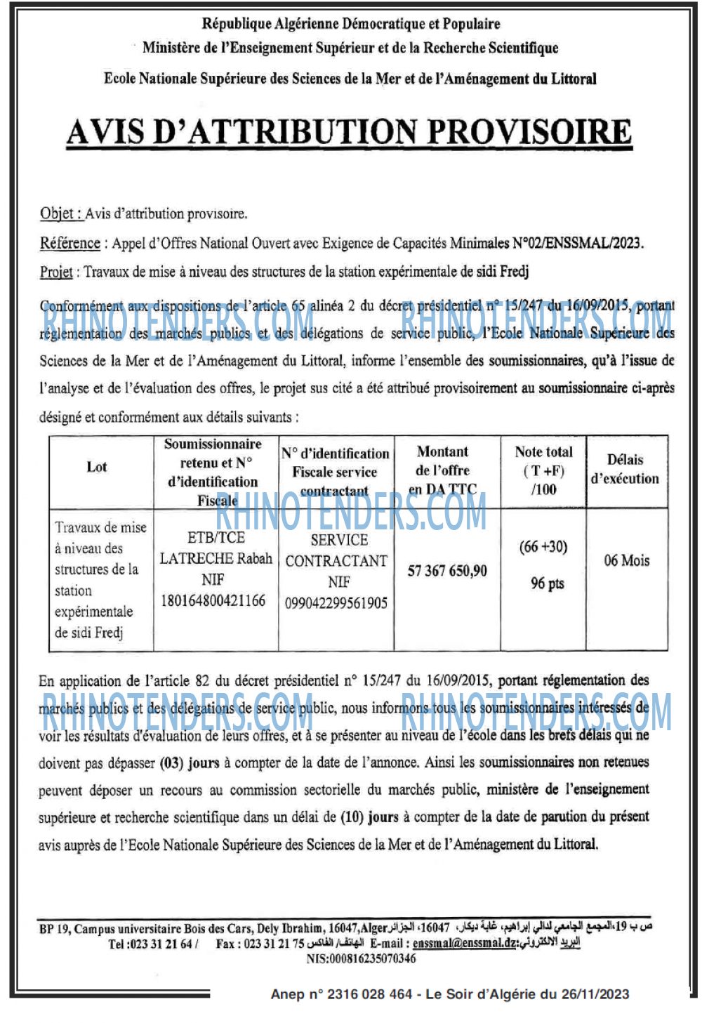 LE SOIR D'ALGERIE