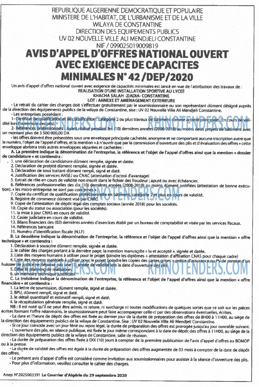 Le Courrier d'Algerie
