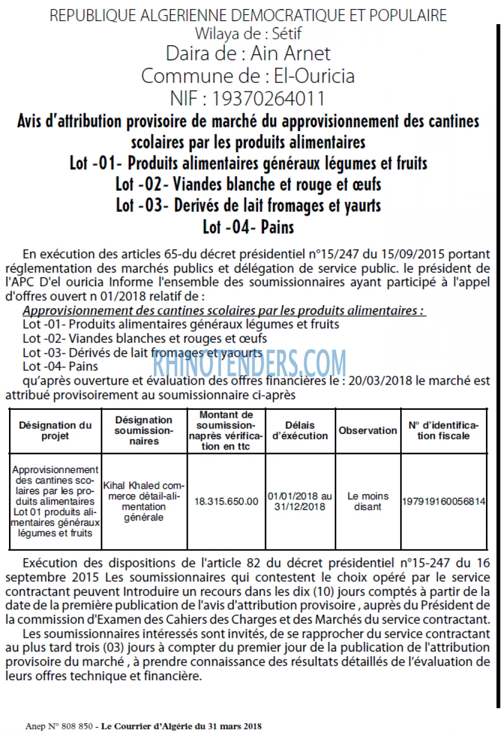 Le Courrier d'Algerie
