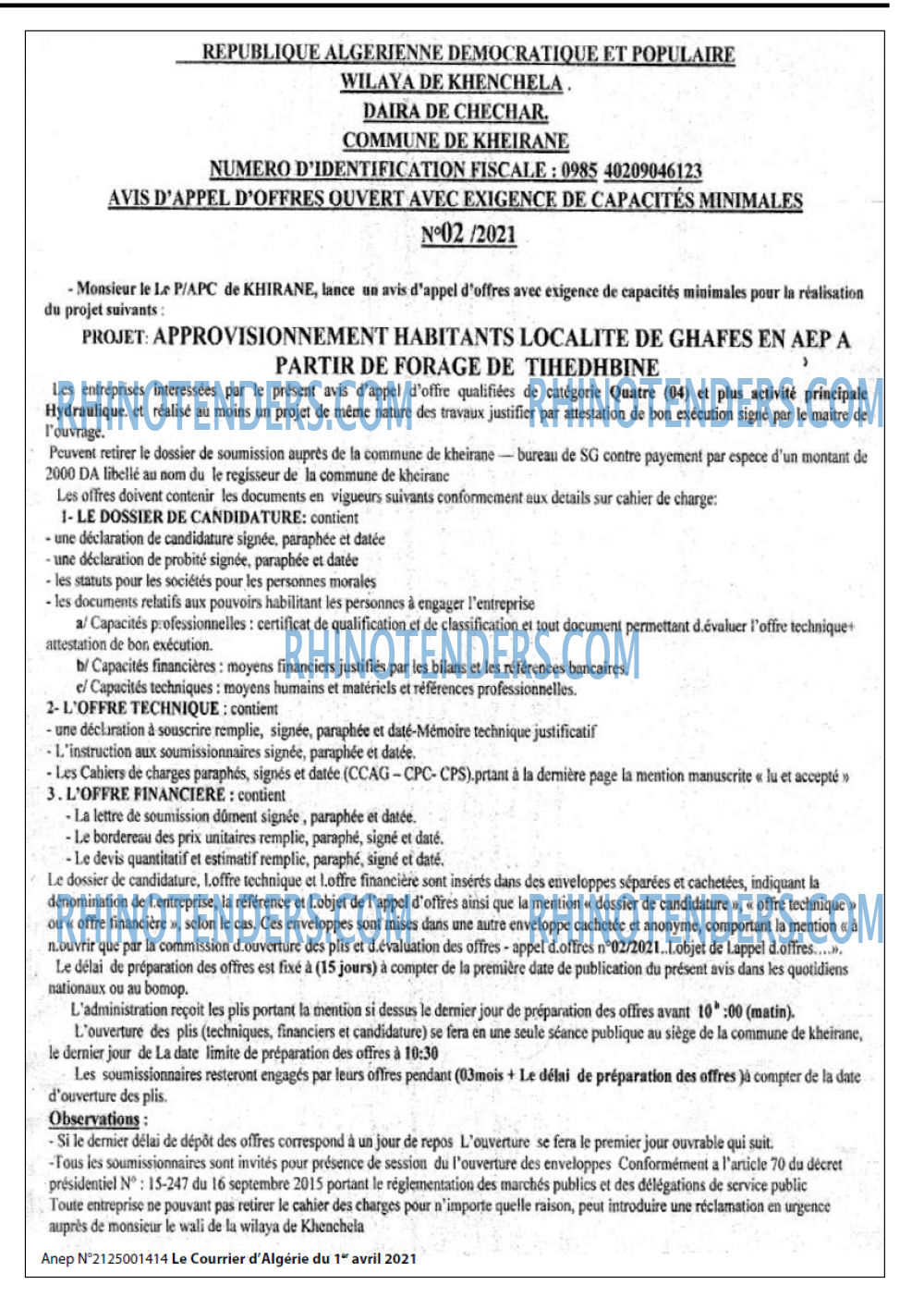Le Courrier d'Algerie