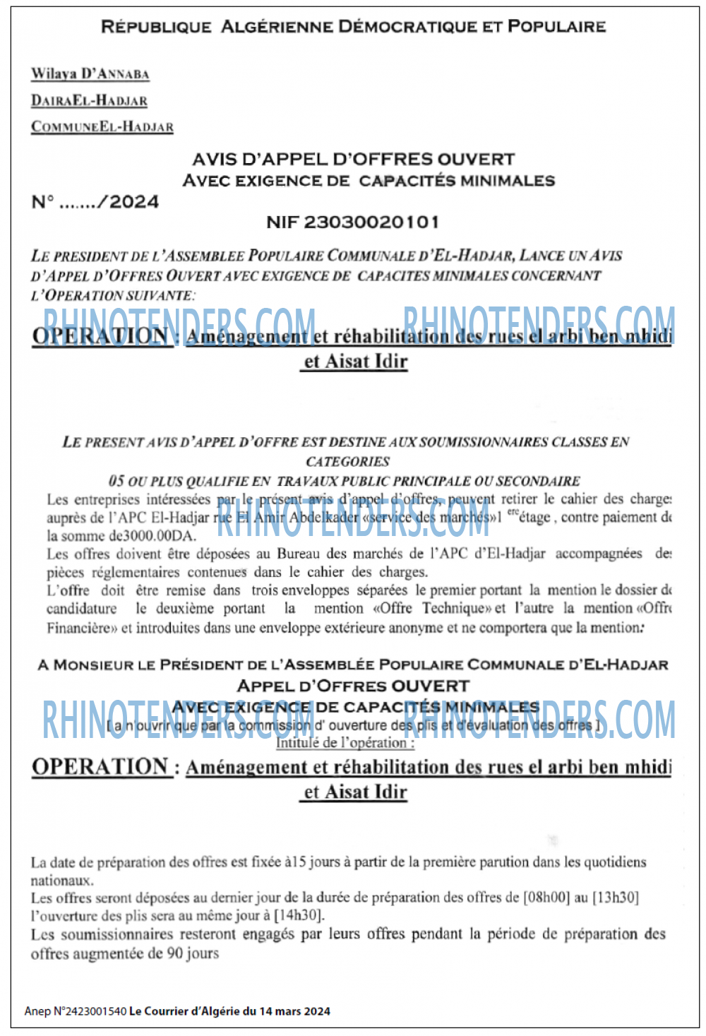 Le Courrier d'Algerie