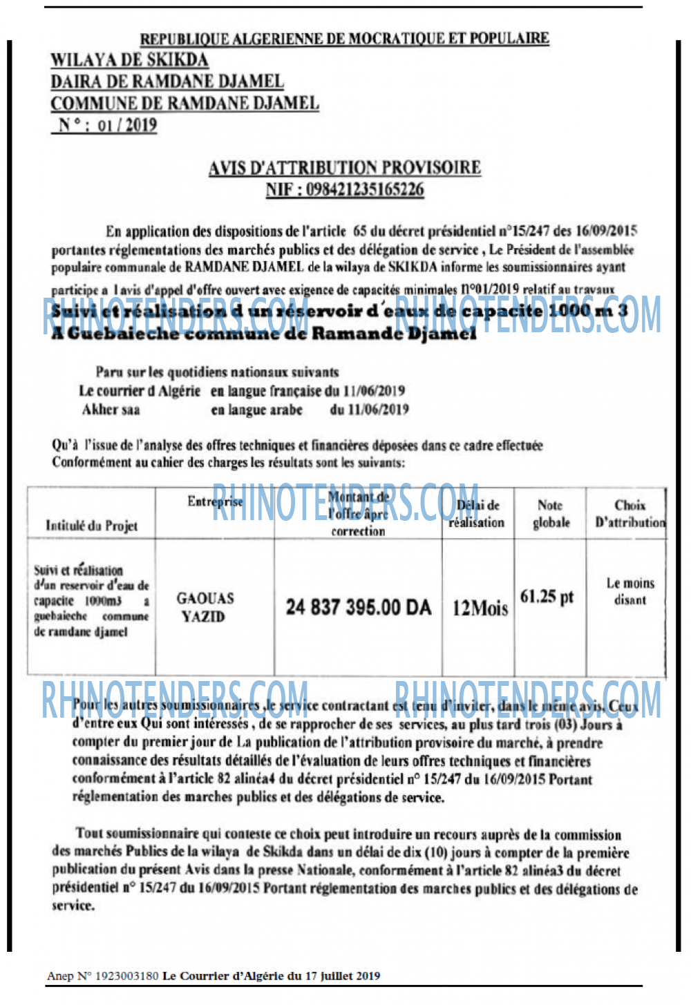 Le Courrier d'Algerie
