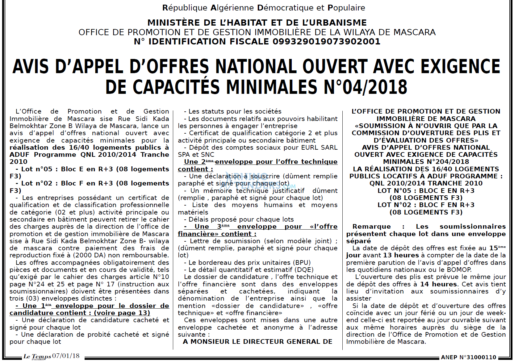 LE TEMPS D'ALGERIE