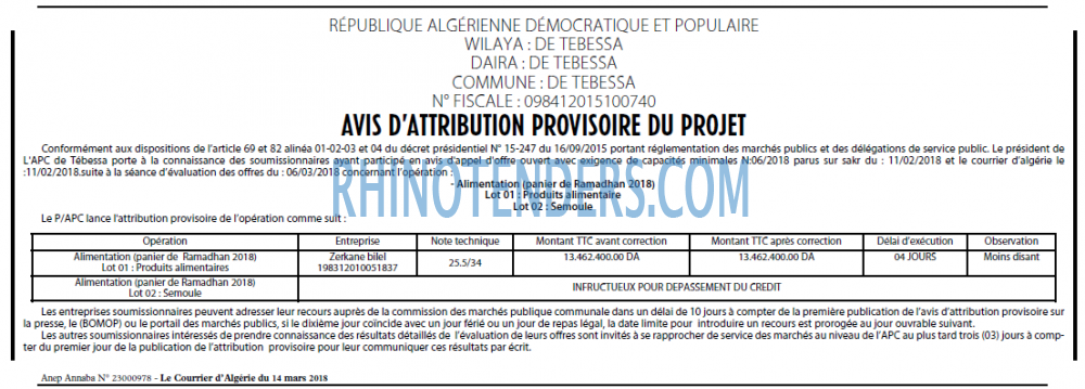 Le Courrier d'Algerie