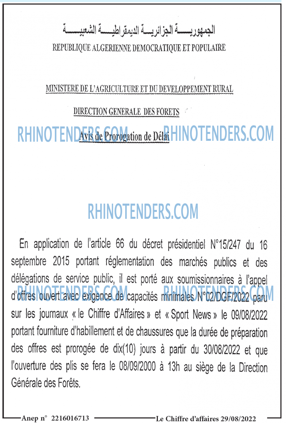 Le Chiffre d'Affaires