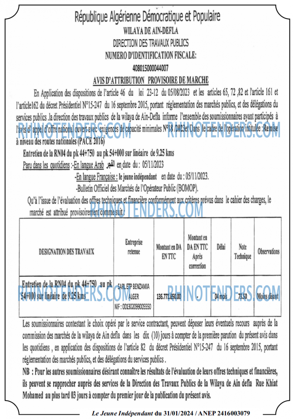 Le jeune indépendant