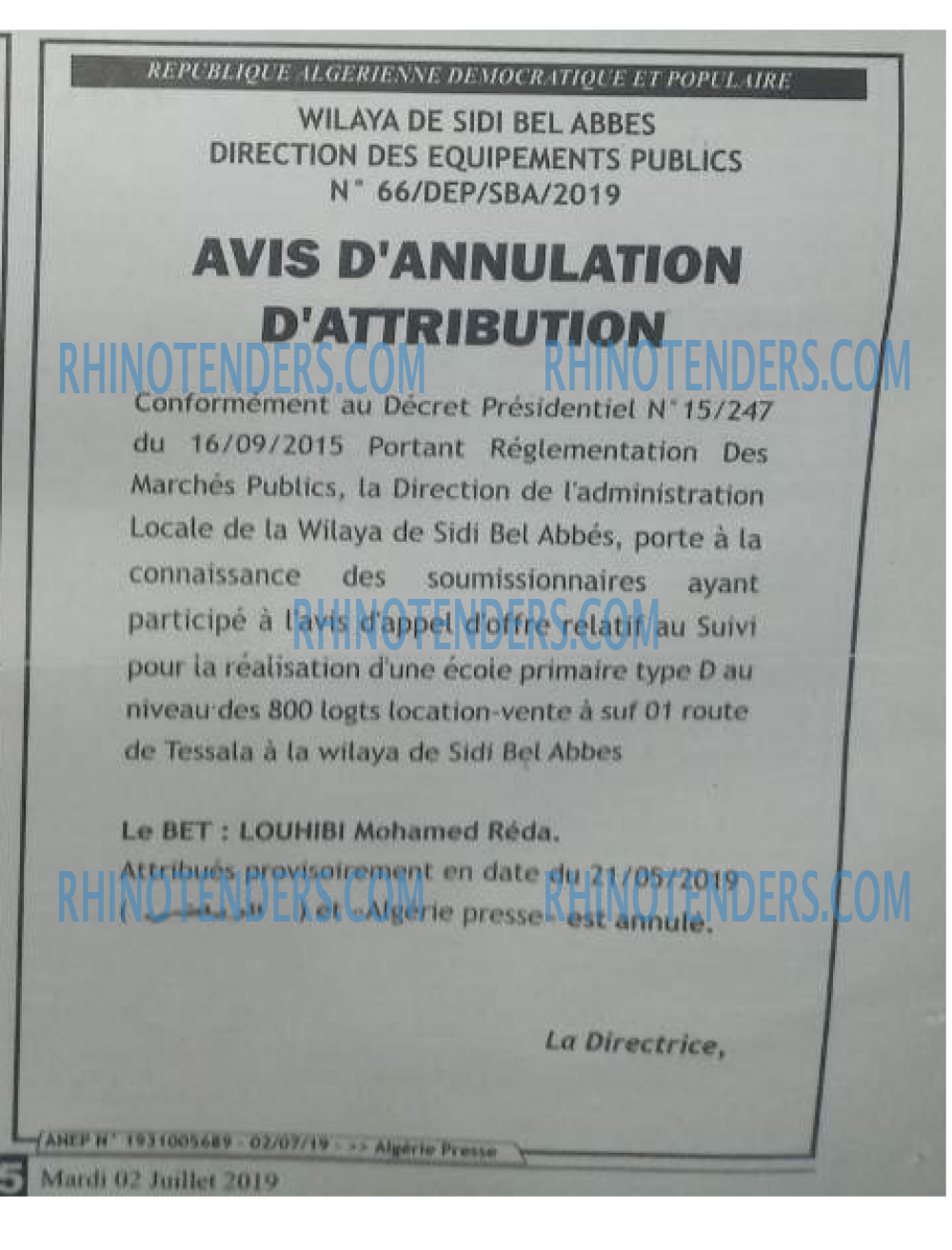 ALGERIE PRESSE
