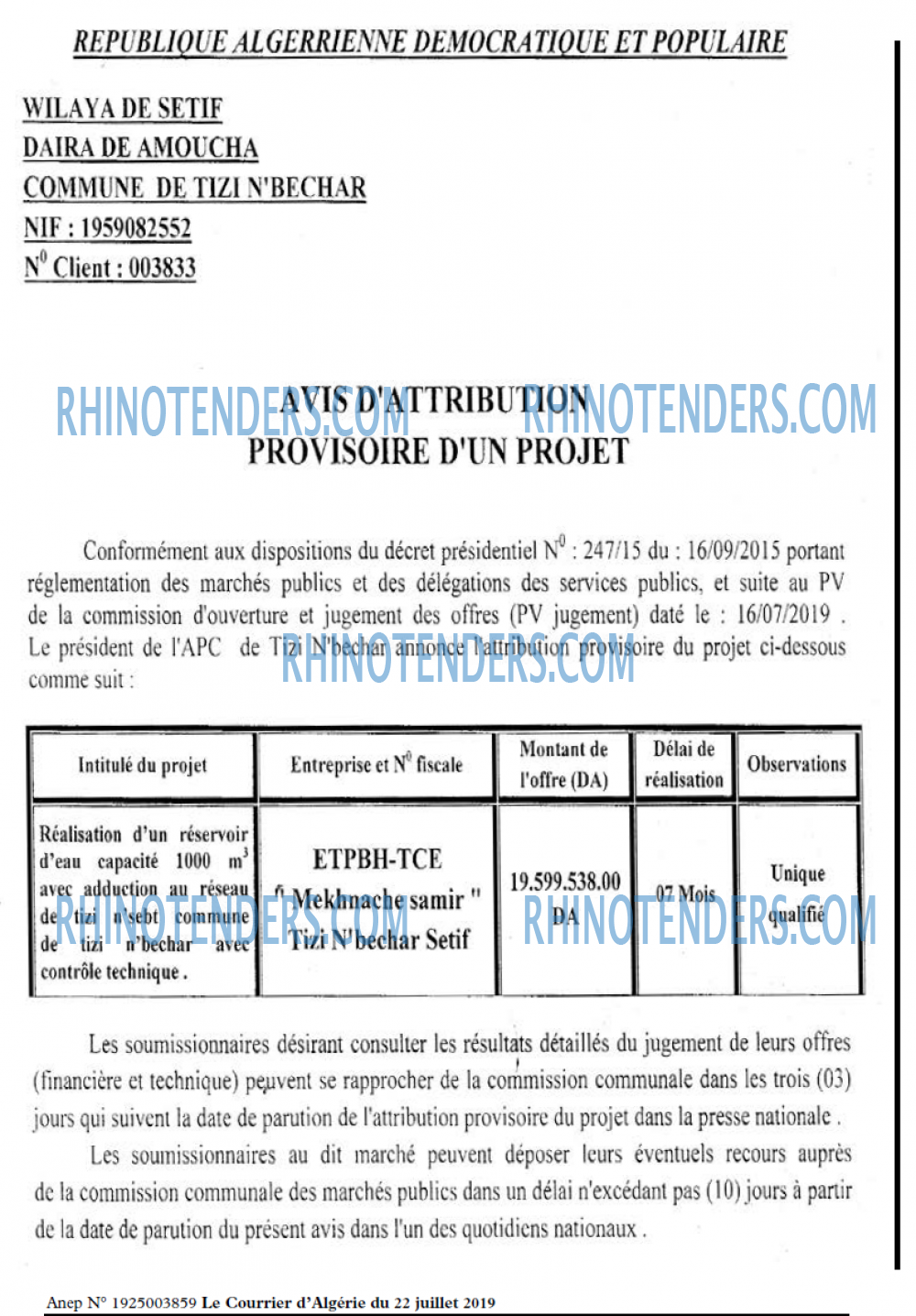 Le Courrier d'Algerie
