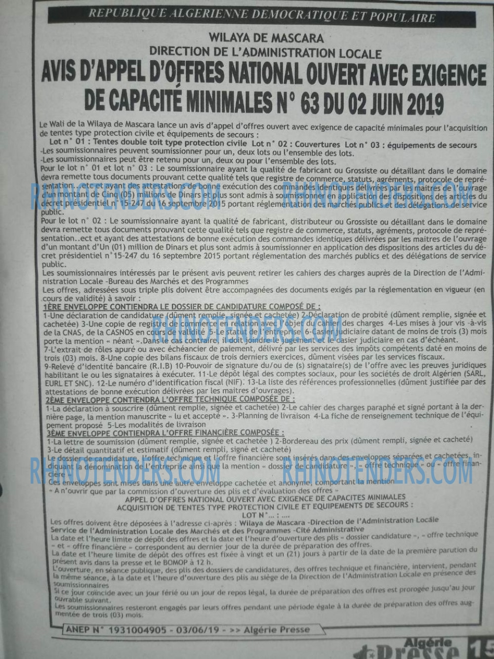 ALGERIE PRESSE