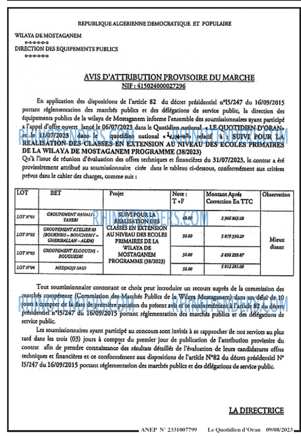 Le Quotidien d'Oran