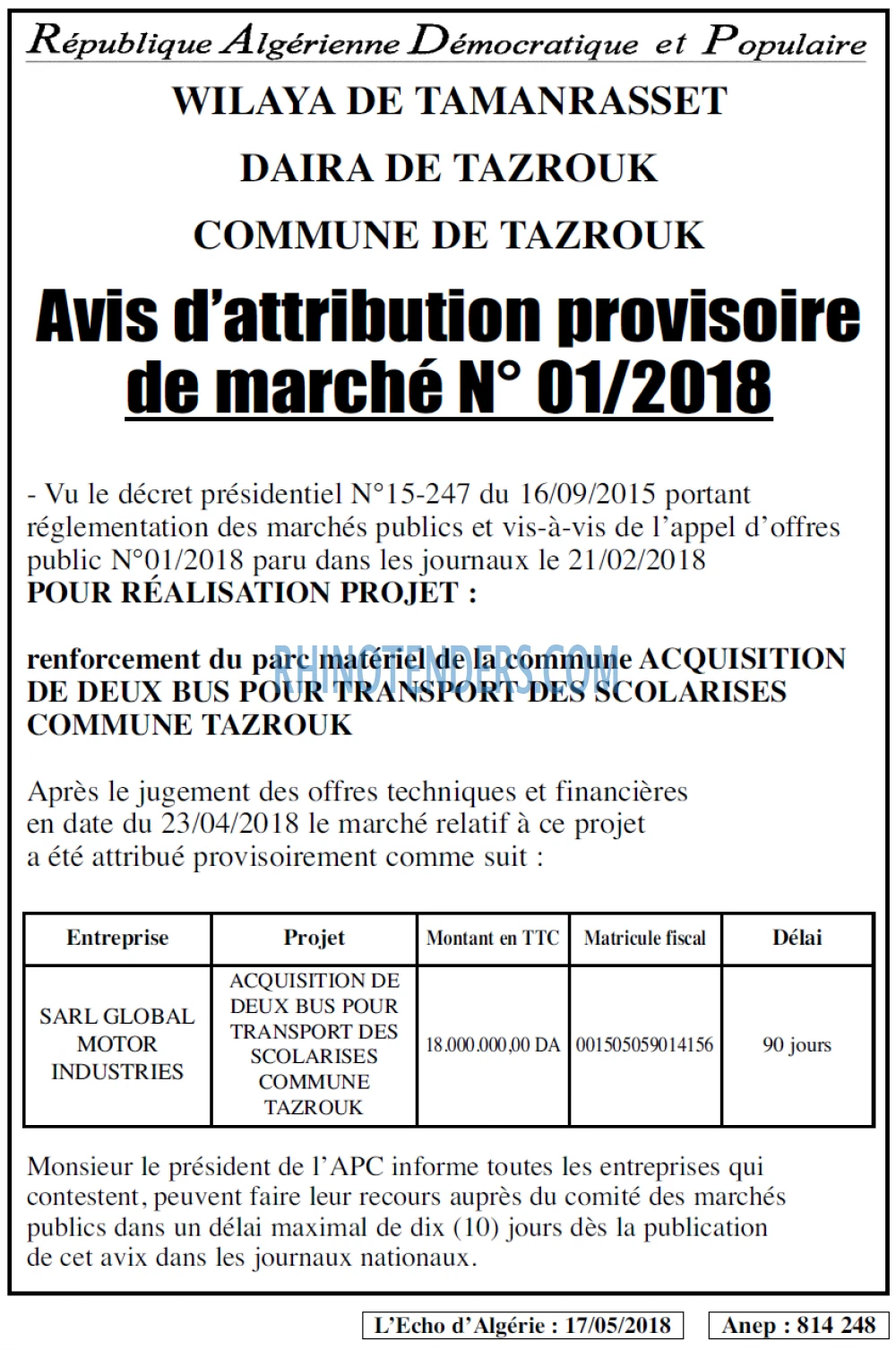 L'ECHO D'ALGERIE