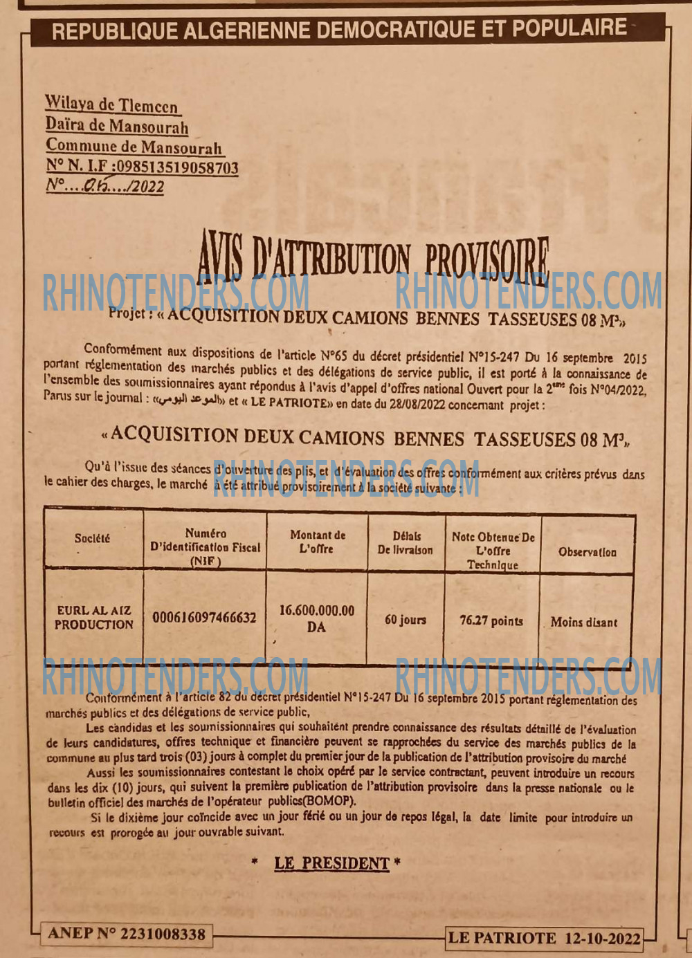LE PATRIOTE