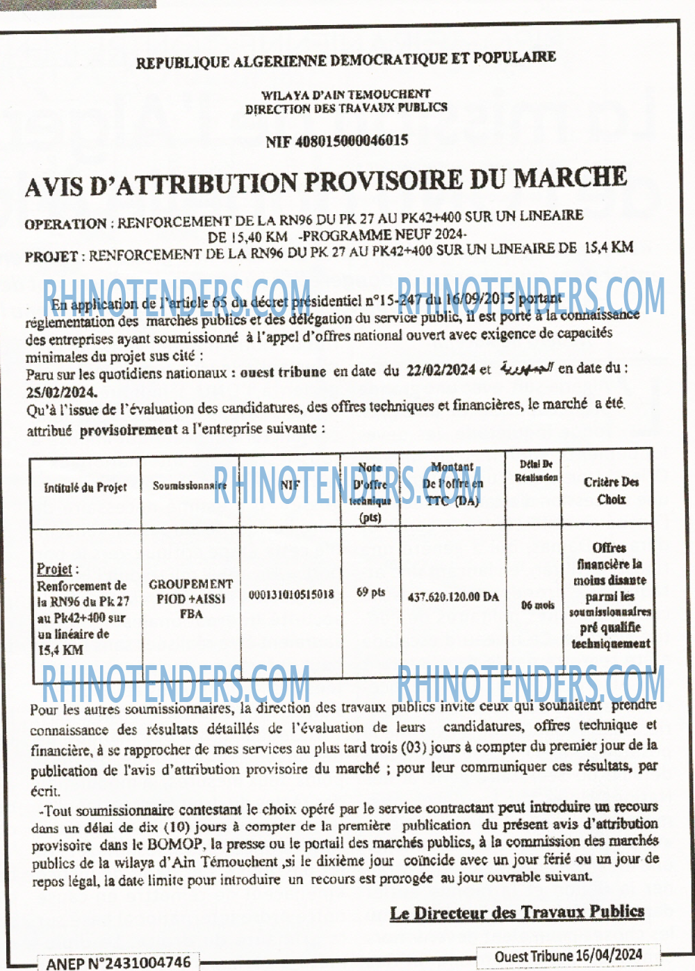 ouest TRIBUNE