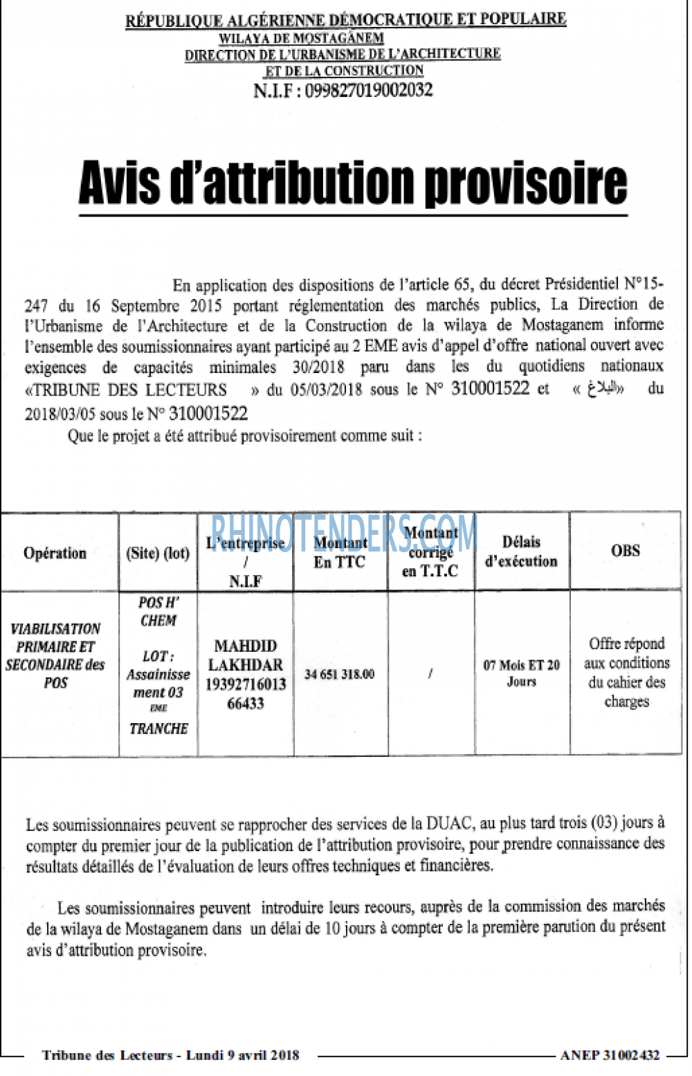 TRIBUNE DES LECTEURS