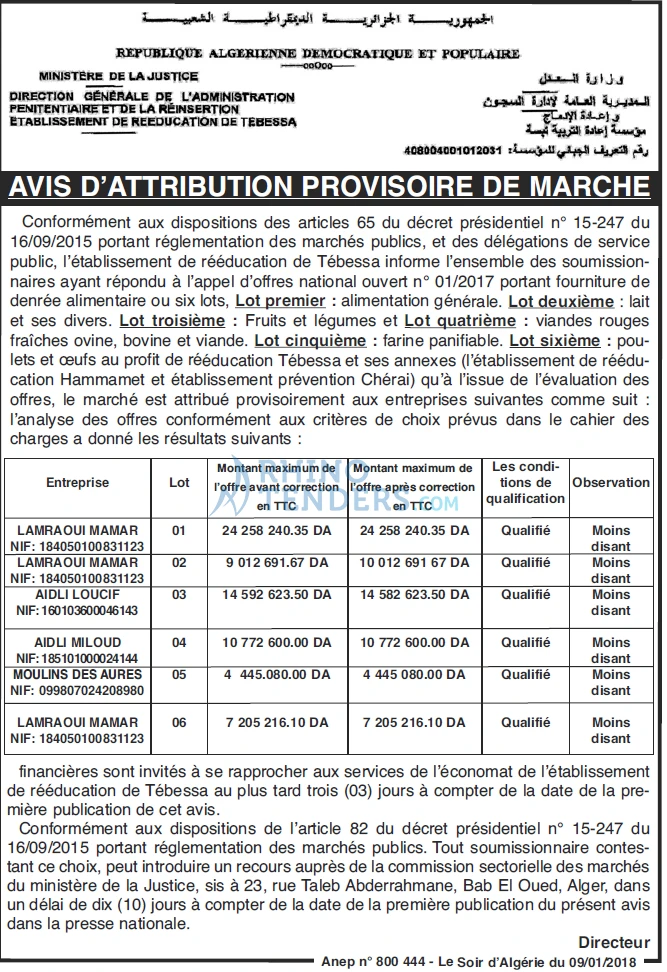 LE SOIR D'ALGERIE