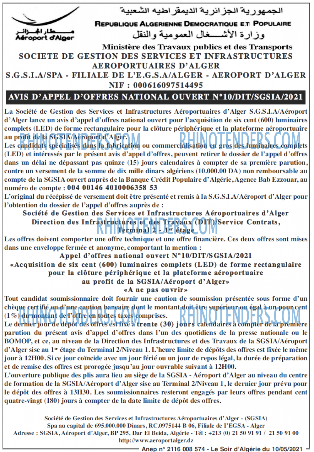 LE SOIR D'ALGERIE