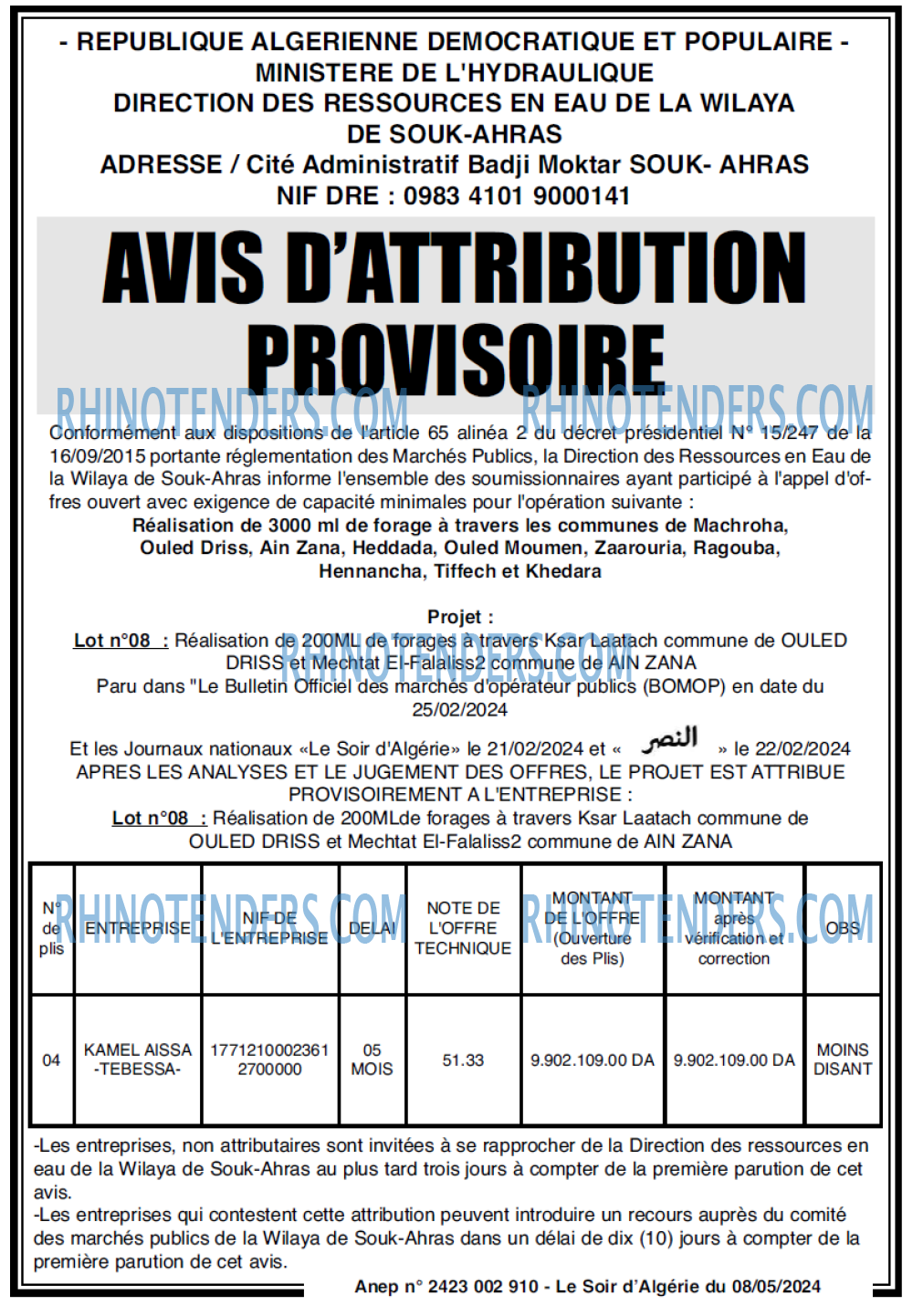 LE SOIR D'ALGERIE