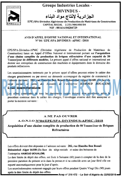 LE SOIR D'ALGERIE
