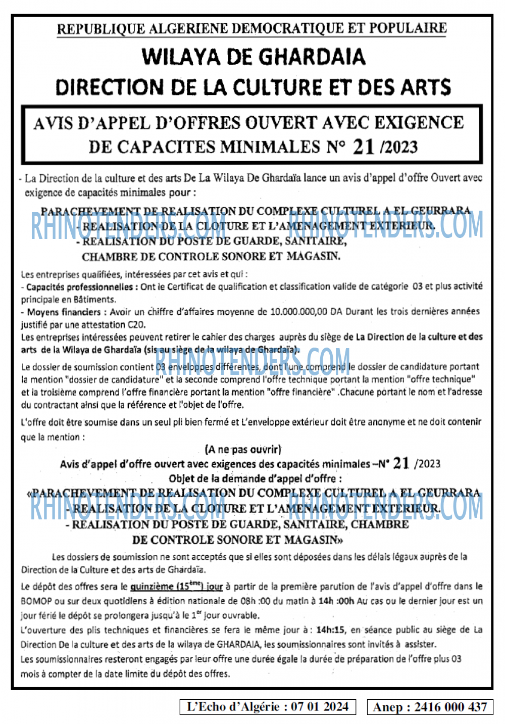 L'ECHO D'ALGERIE