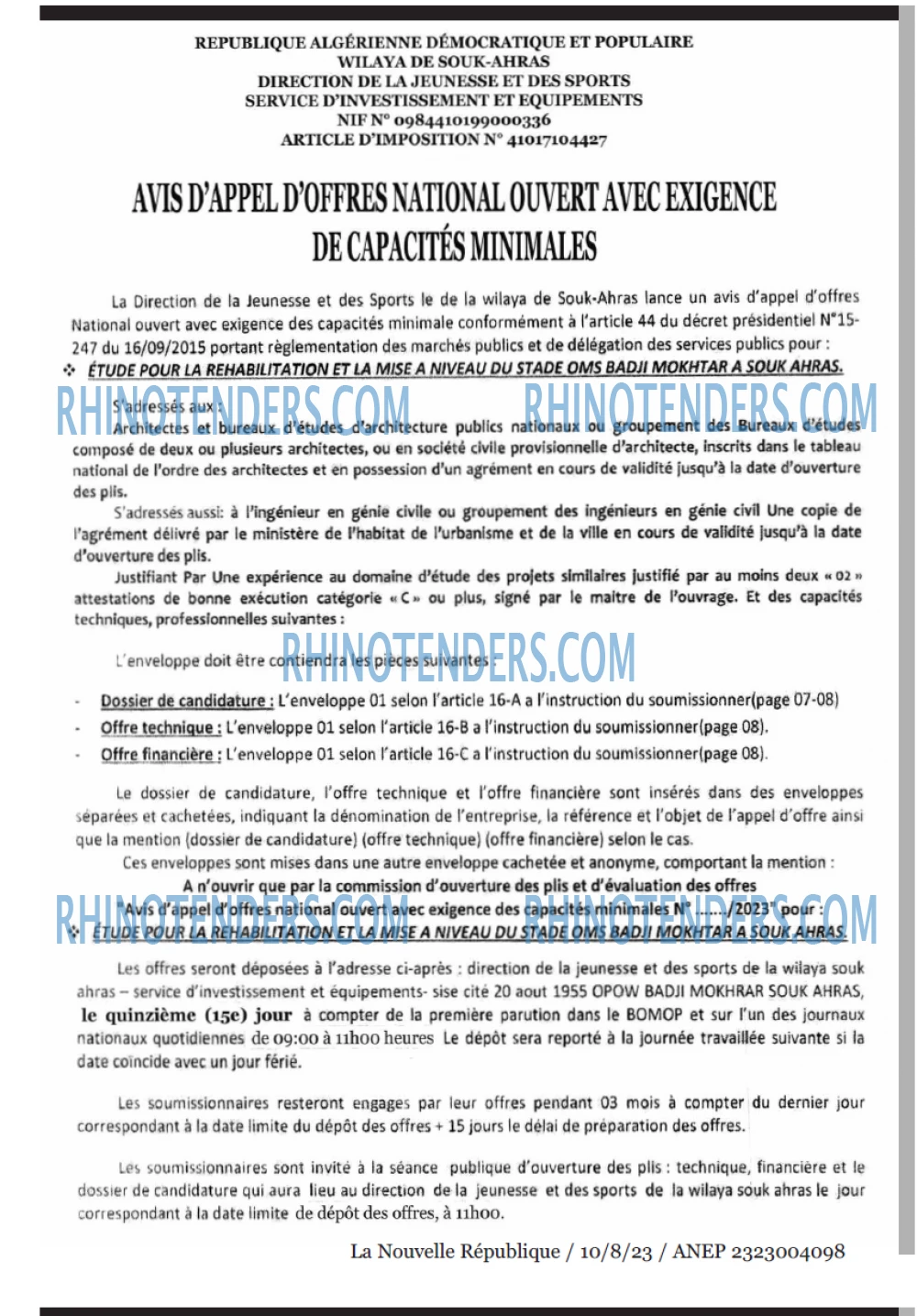 NOUVELLE REPUBLIQUE