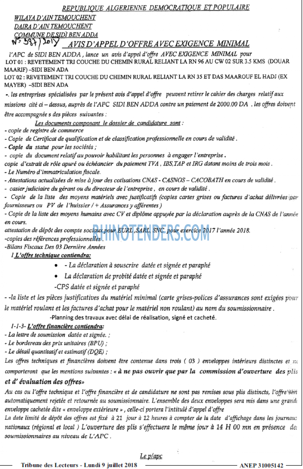 TRIBUNE DES LECTEURS
