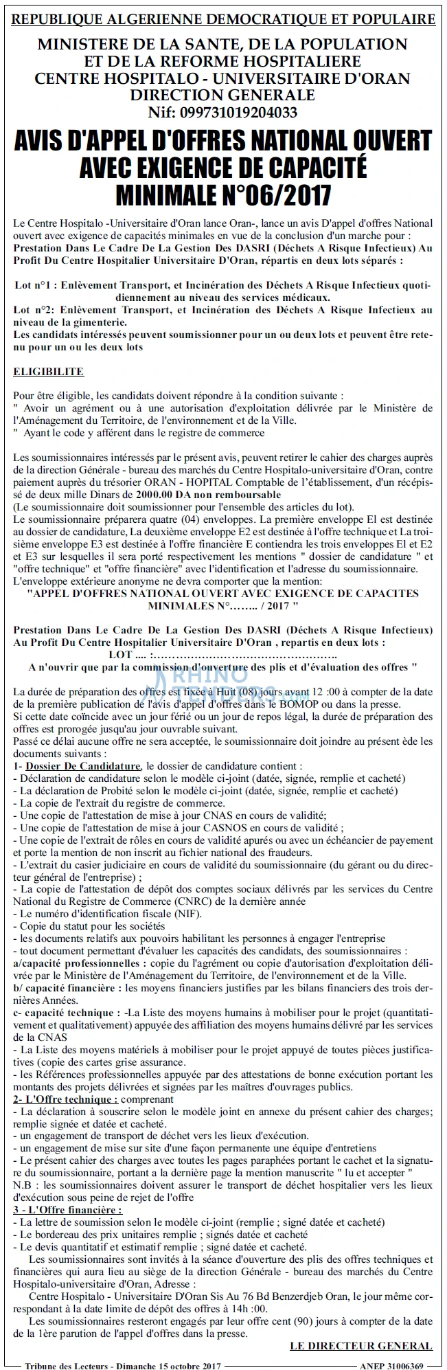 TRIBUNE DES LECTEURS