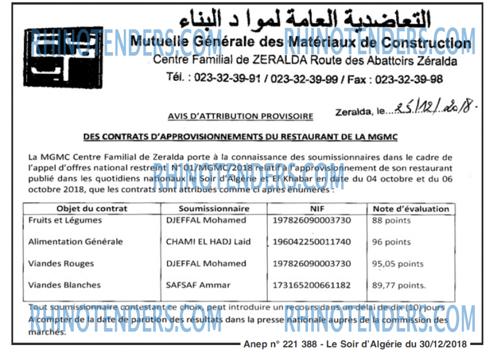 LE SOIR D'ALGERIE