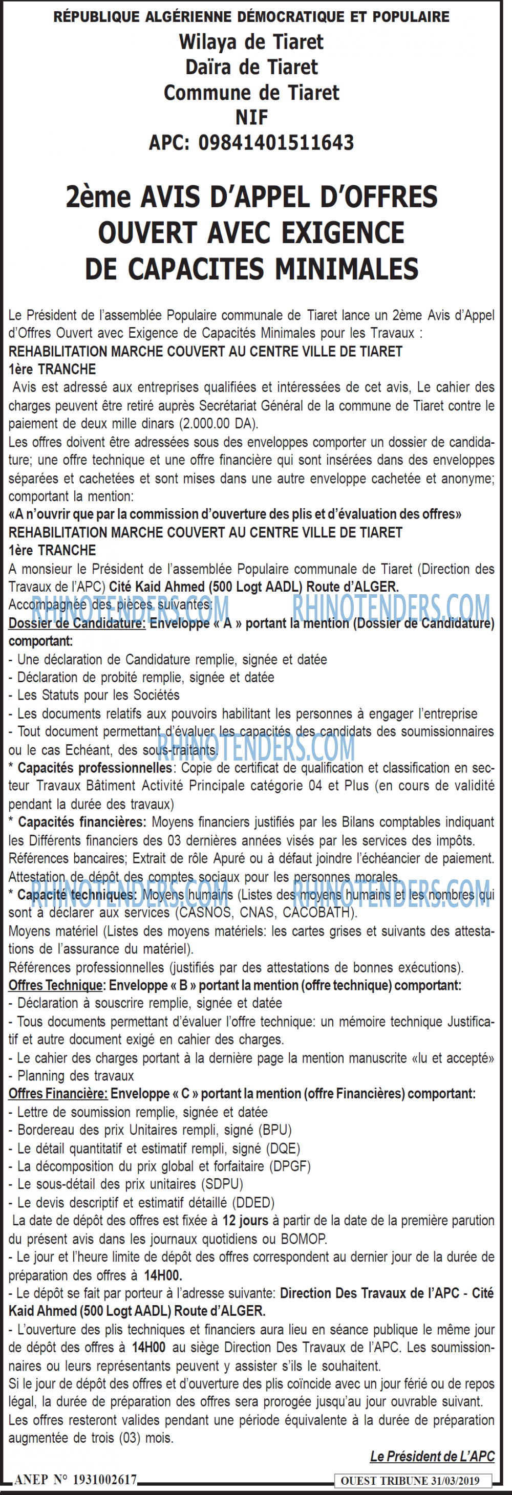 ouest TRIBUNE