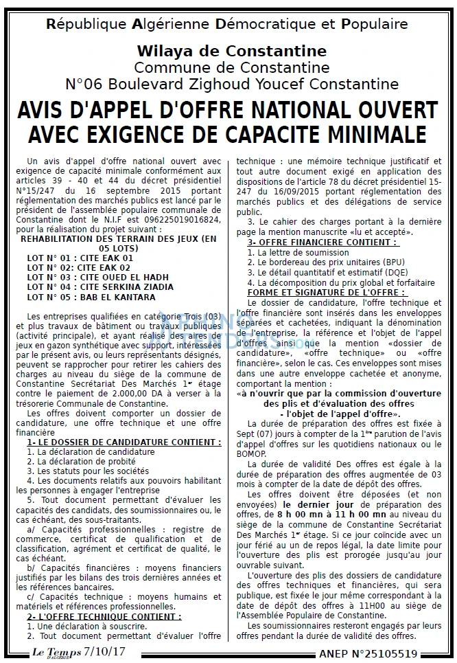 LE TEMPS D'ALGERIE