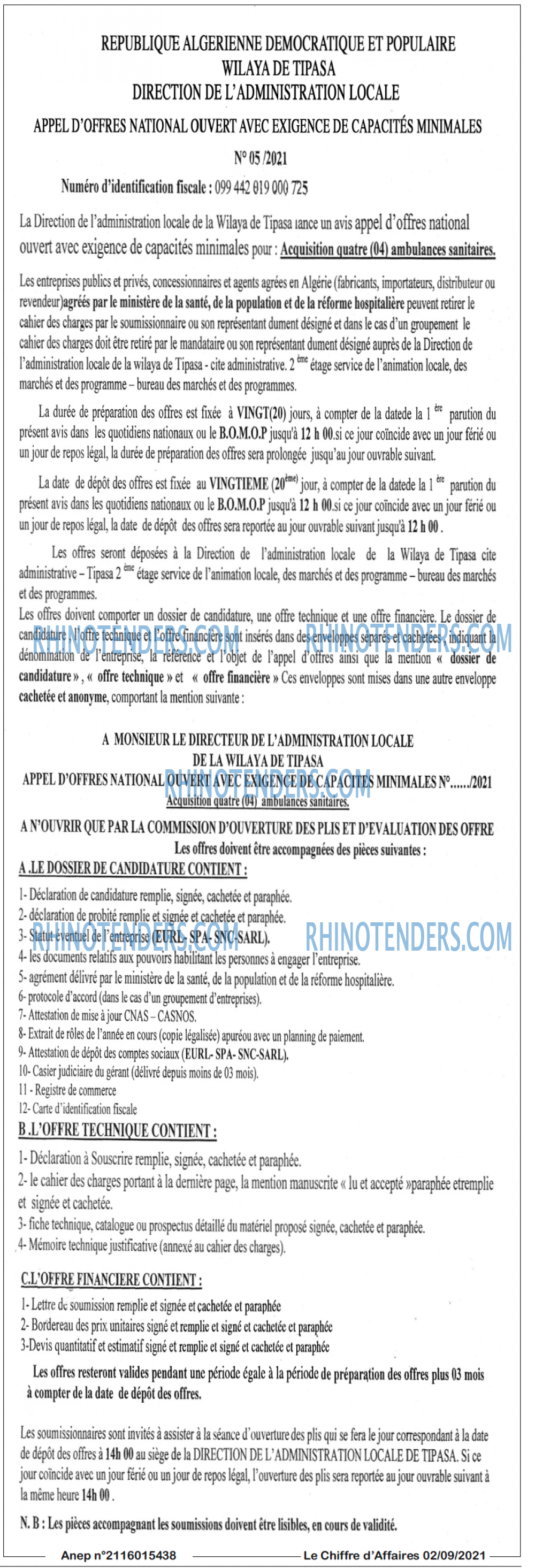 Le Chiffre d'Affaires