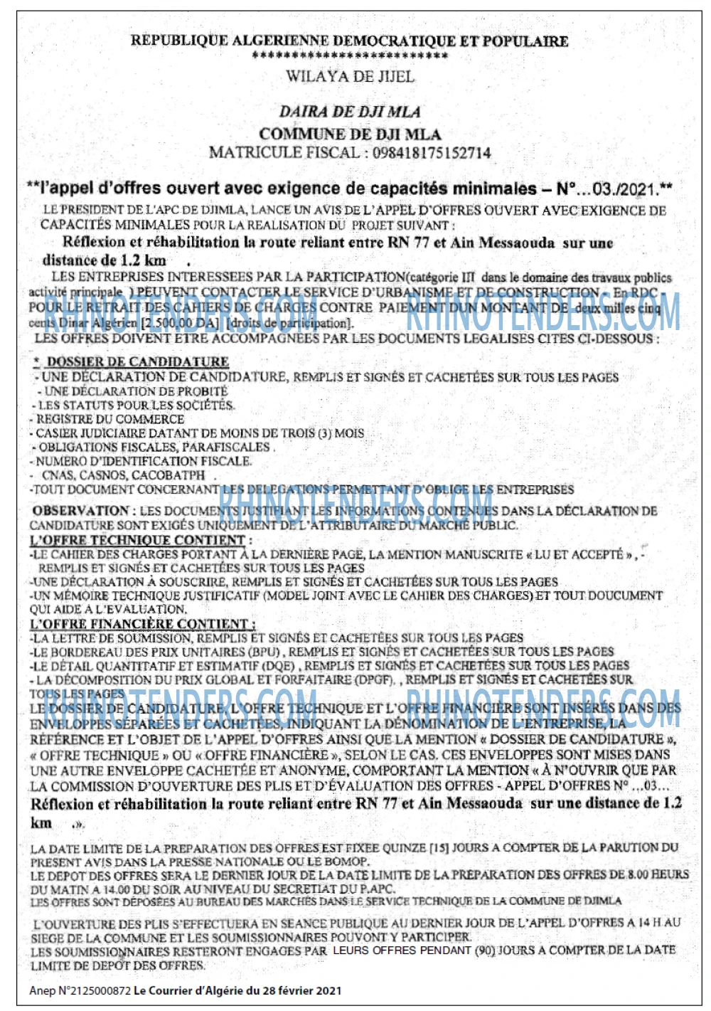 Le Courrier d'Algerie