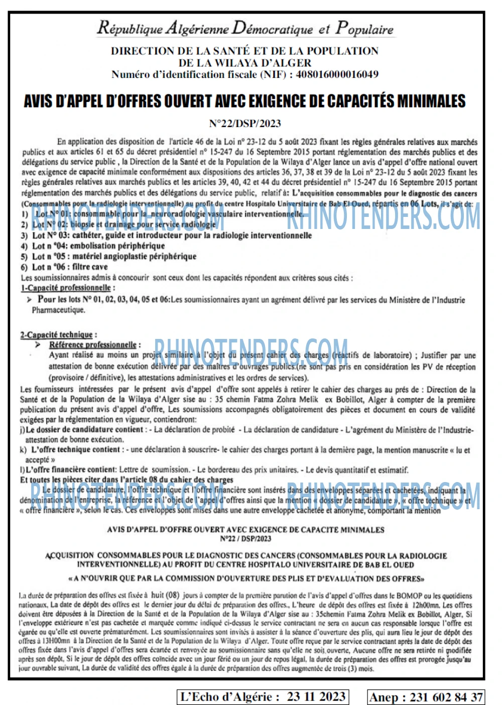 L'ECHO D'ALGERIE