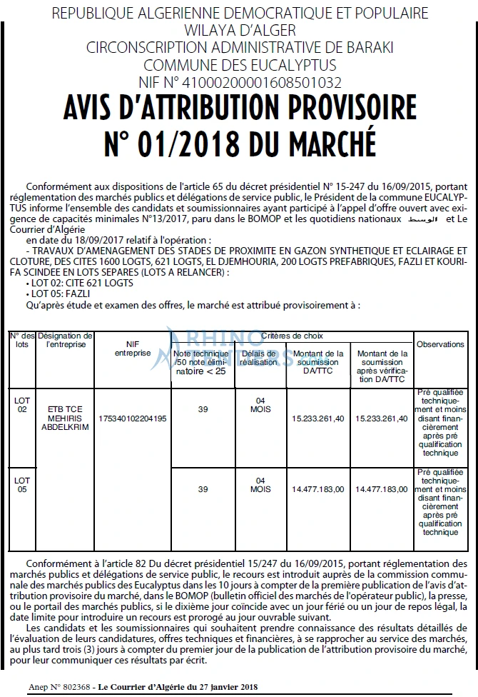 Le Courrier d'Algerie