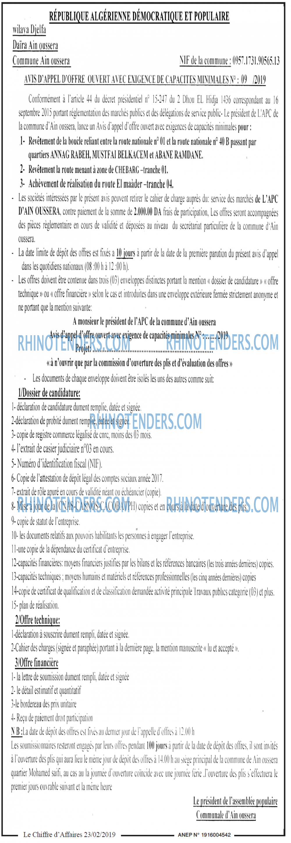Le Chiffre d'Affaires
