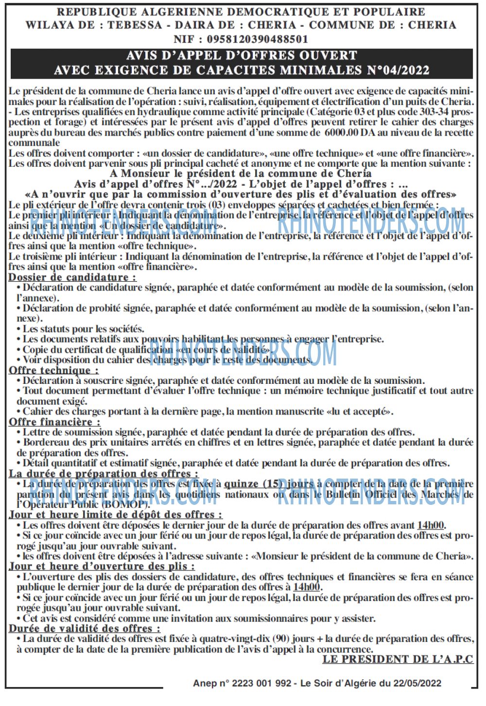 LE SOIR D'ALGERIE