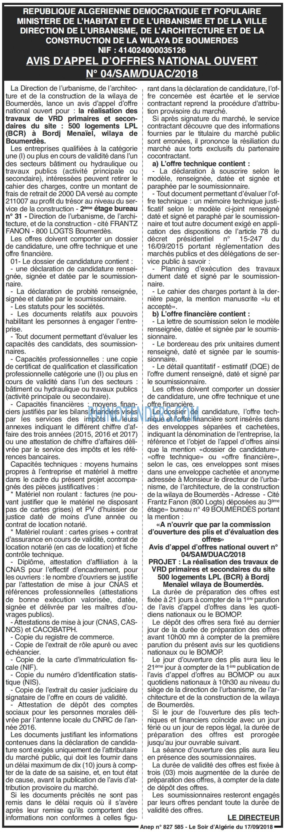 LE SOIR D'ALGERIE
