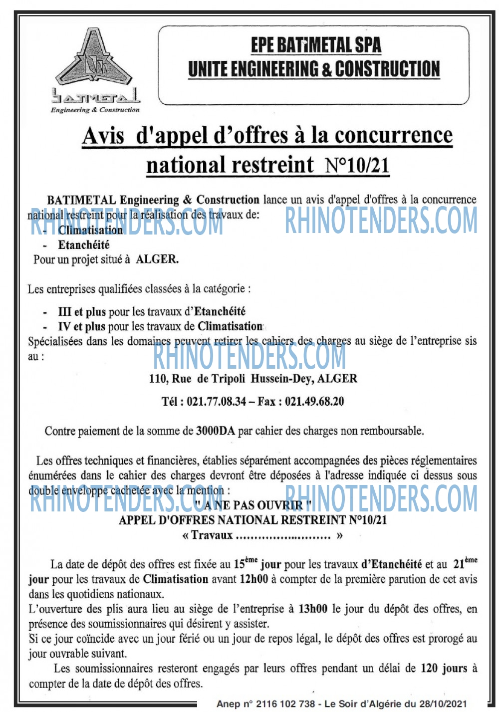LE SOIR D'ALGERIE