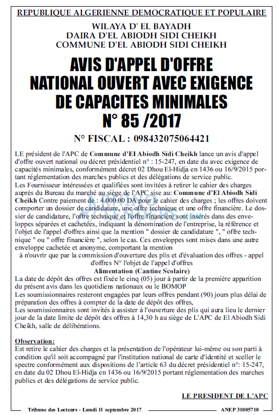 TRIBUNE DES LECTEURS